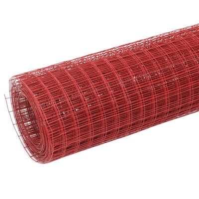 vidaXL kanade traataed teras, PVC kattega 10 x 1 m, punane