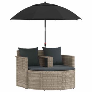 vidaXL Aia diivan padjaga 8 pcs Helehall ja tumehall pol&uuml;rotang