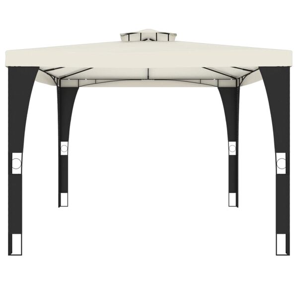 vidaXL kahekordse katusega paviljon, kreemjas, 3,98x2,98 m, teras