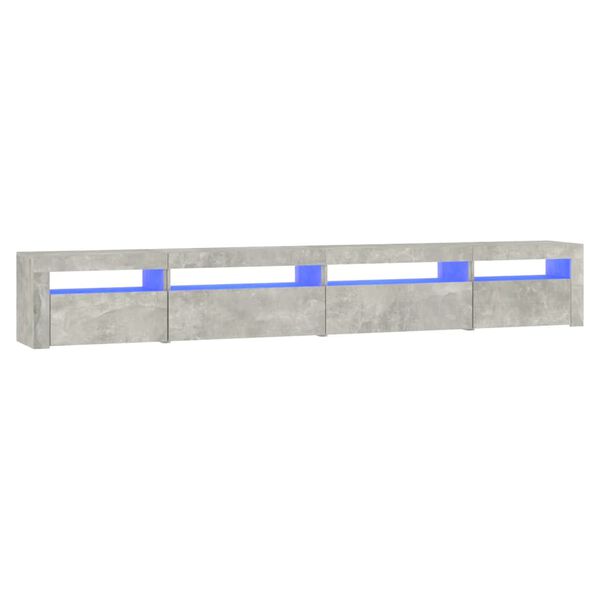 vidaXL telerialus LED-tuledega, betoonhall, 270x35x40 cm