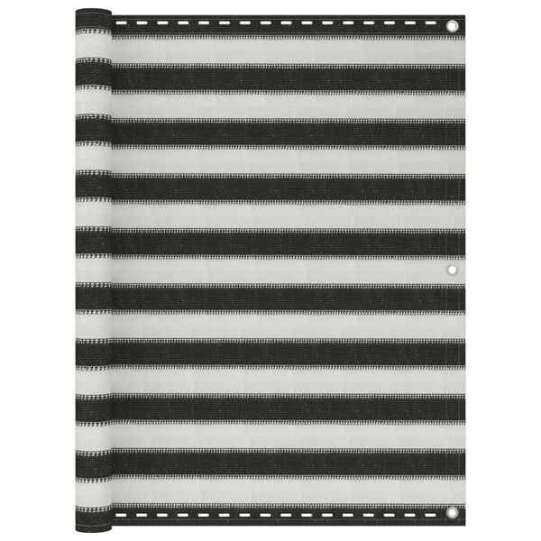 vidaXL rõdusirm HDPE, 120 x 500 cm, antratsiithall ja valge