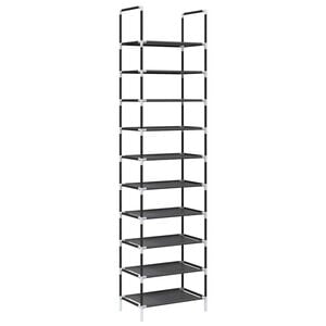 vidaXL jalatsiriiul, 10-astmeline, must, 44x28x180 cm, lausriie