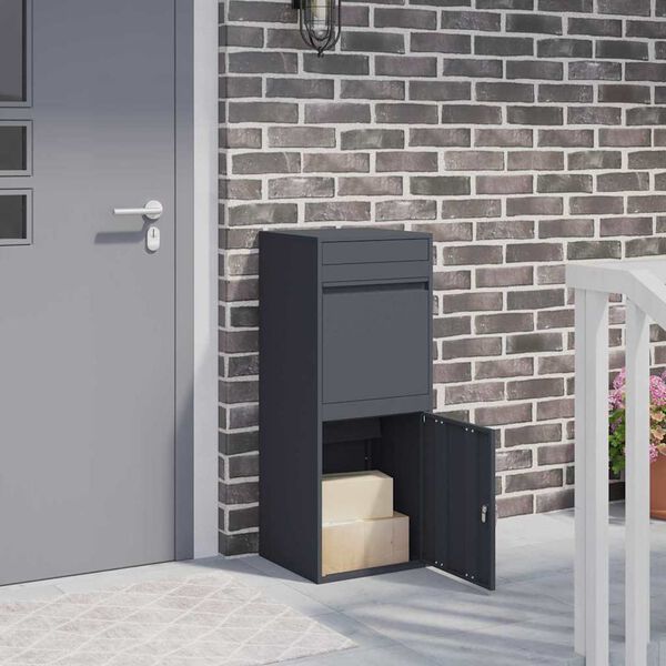 vidaXL Pakiautomaat ladustamisega Antratsiit 41 x 38 x 103 cm Teras