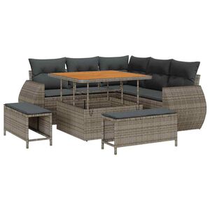 vidaXL Aia Diivanikomplekt padjaga ladustamisega 8 pcs Hall pol&uuml;rotang