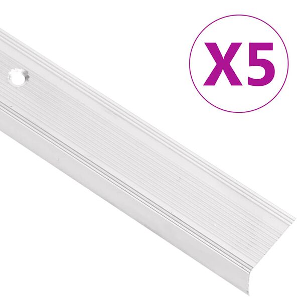 vidaXL L-kujuline trepiliist 5 tk, alumiinium, 90 cm, h&otilde;bedane