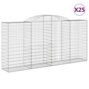 vidaXL kaarekujulised gabioonkorvid 25 tk, 300x50x140/160 cm, raud