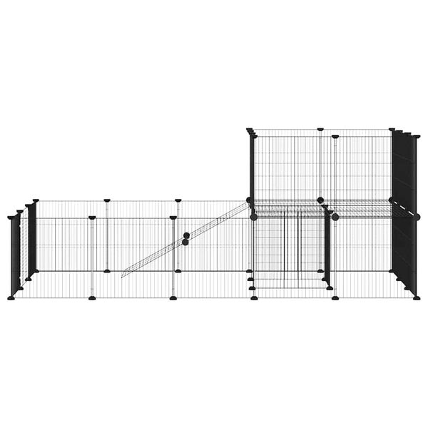 vidaXL 36 paneeliga lemmiklooma aedik uksega, must, 35 x 35 cm, teras