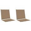 vidaXL Istme ja seljatoe padjad 2 pcs Pruunikashall 47 x 45 x 2 cm
