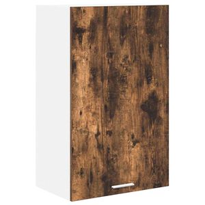 vidaXL Seinakapp Suitsutatud tamm ja valge 50 x 31 x 80 cm Tehispuit