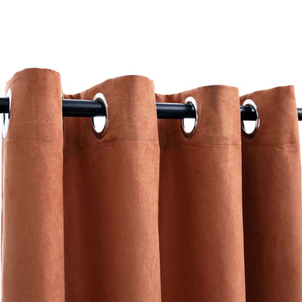 vidaXL pimendavad kardinad metallr&otilde;ngastega 2 tk, rooste, 140 x 175 cm