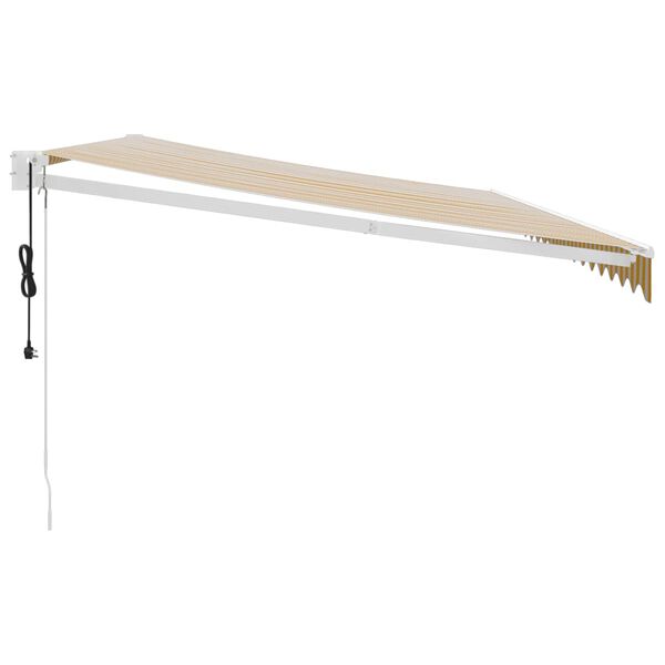 vidaXL automaatne sisset&otilde;mmatav varikatus kollane-valge 5x3 m