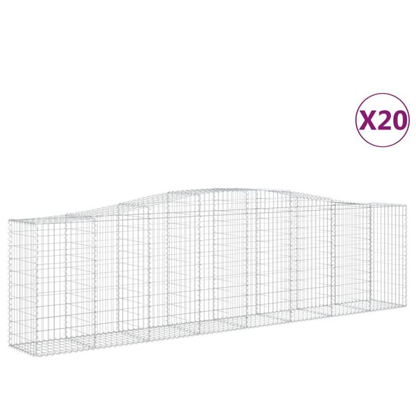 vidaXL kaarekujulised gabioonkorvid 20 tk, 400x50x100/120 cm, raud
