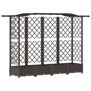 vidaXL T&otilde;stetud Padi Kase ja Katusega Pruun 203,5 x 40 x 123 cm PP
