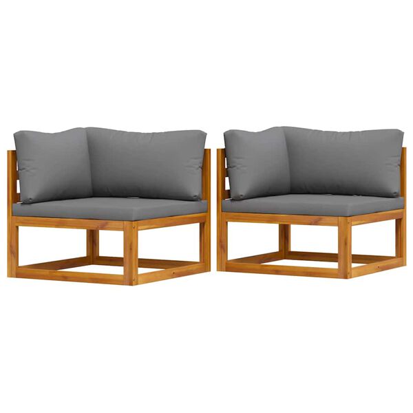 vidaXL sektsioonilised nurgadiivanid 2 tk, patjadega, tumehall