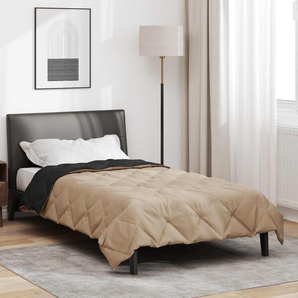 vidaXL Suvised teki Must ja taupe 200 x 155 cm Mikrokiud