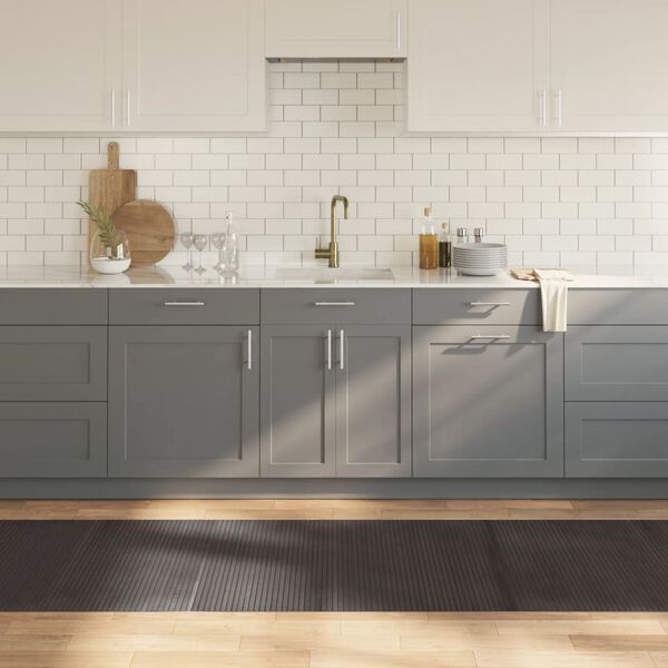 vidaXL vaip, ristk&uuml;likukujuline, tumepruun, 80 x 400 cm, bambus