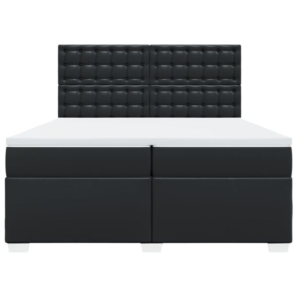 vidaXL kontinentaalvoodi madratsiga, must, 200x200 cm, kunstnahk