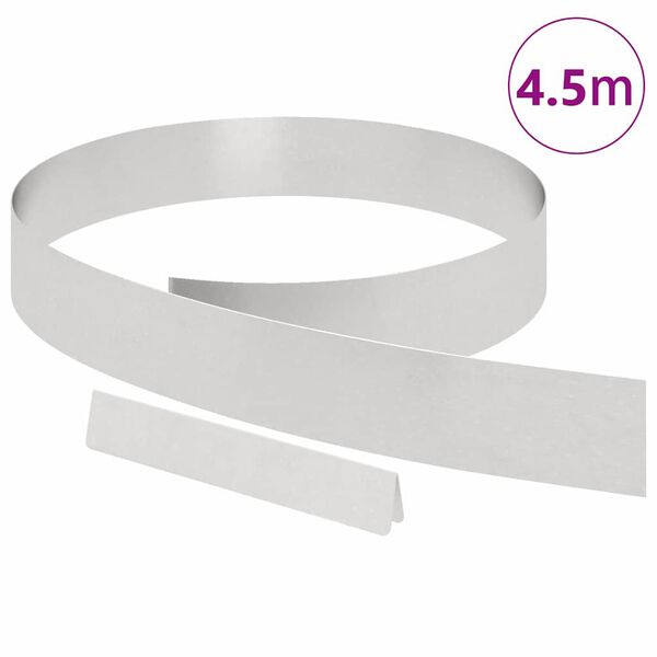 vidaXL Murupiire Hõbedane 450 x 0.05 x 15 cm Roostevaba teras