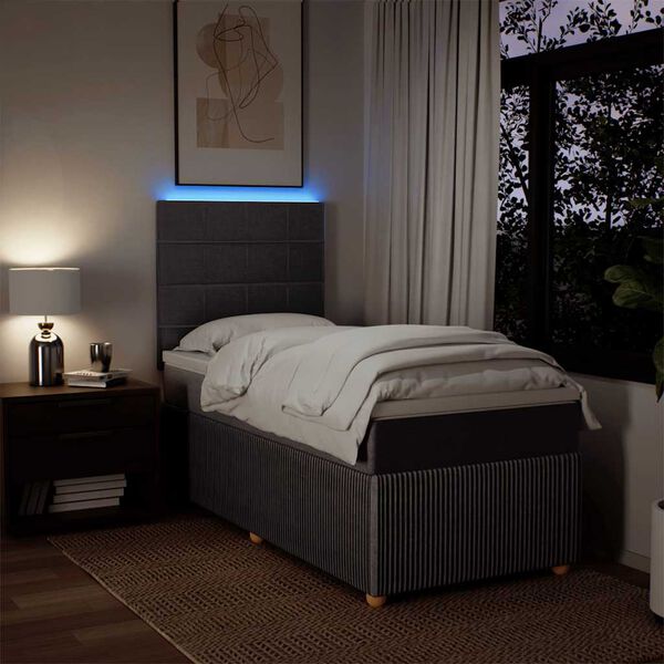 vidaXL kontinentaalvoodi madratsiga, pruunikashall, 80x200 cm, kangas