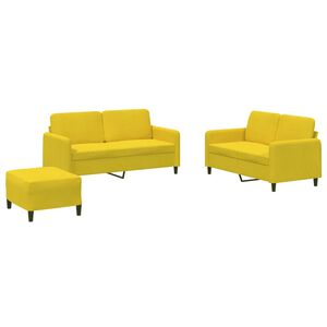 vidaXL 3-osaline diivanikomplekt, kollane, samet