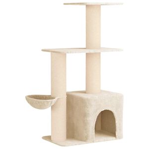 vidaXL Kassipuu kraapimispostidega Kreemjas 133 cm