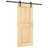 vidaXL Libisev uks Naturaalne ja must 85 x 210 cm Tahke m&auml;nnipuit