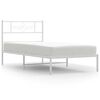 vidaXL metallist voodiraam peatsiga, valge, 90 x 190 cm