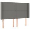 vidaXL voodipeats servadega, tumehall, 147x16x118/128 cm, kangas