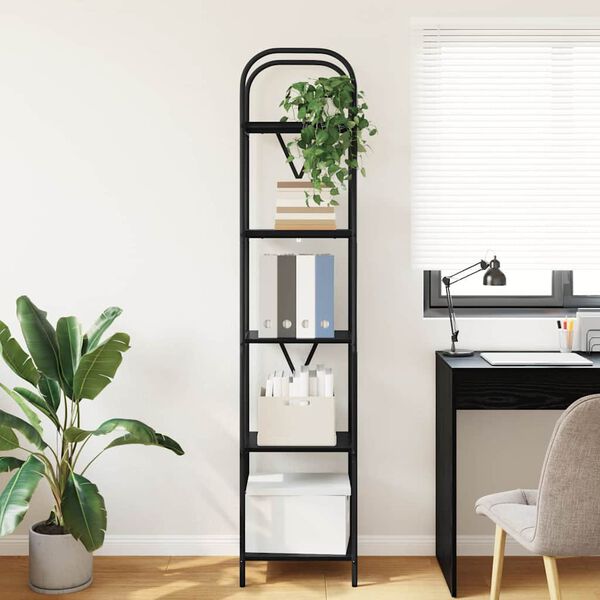 vidaXL Raamatukapp Must tamm 40 x 30 x 183 cm Tehispuit