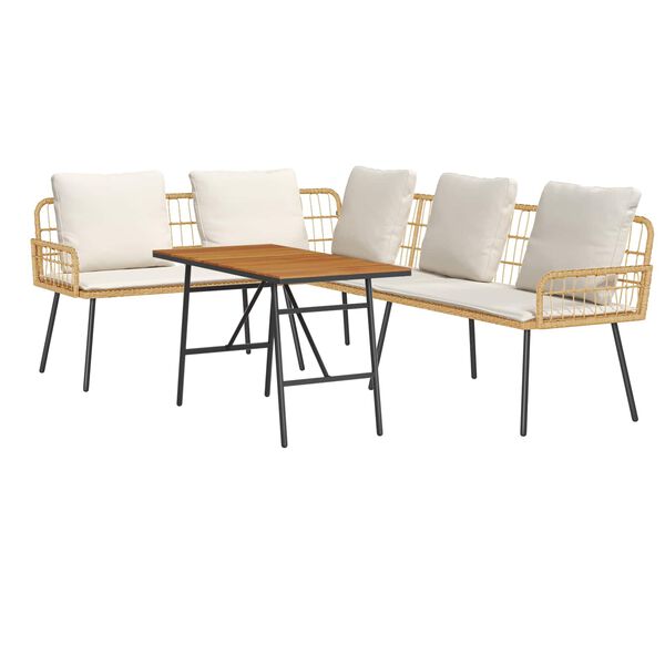 vidaXL Aia Diivanikomplekt 2 pcs Beež pol&uuml;rotang