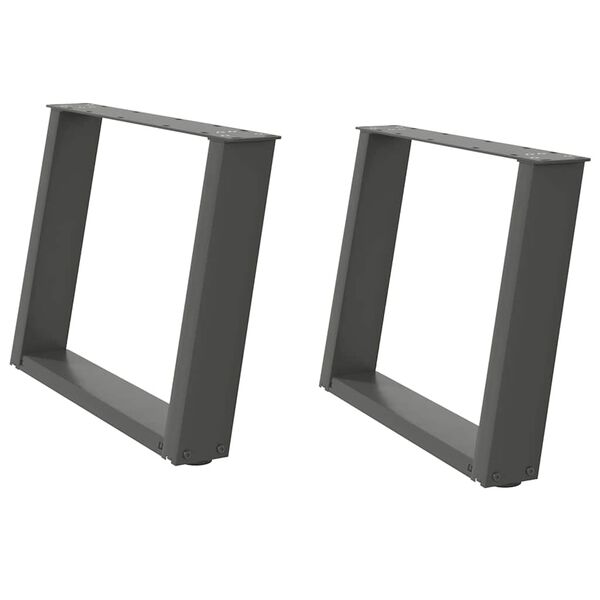 vidaXL kohvilaua jalad U-kujulised 2 tk, antratsiithall, 70 x (42-43) cm, teras