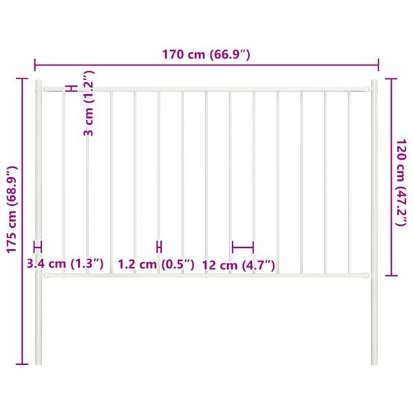 vidaXL aiapaneel Woerden postidega, terasest, 1,7 x 1,25 m, valge