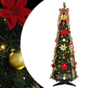 vidaXL Tehisj&otilde;ulupuu koos 50 LED-iga koos alusega Roheline 125 cm PVC