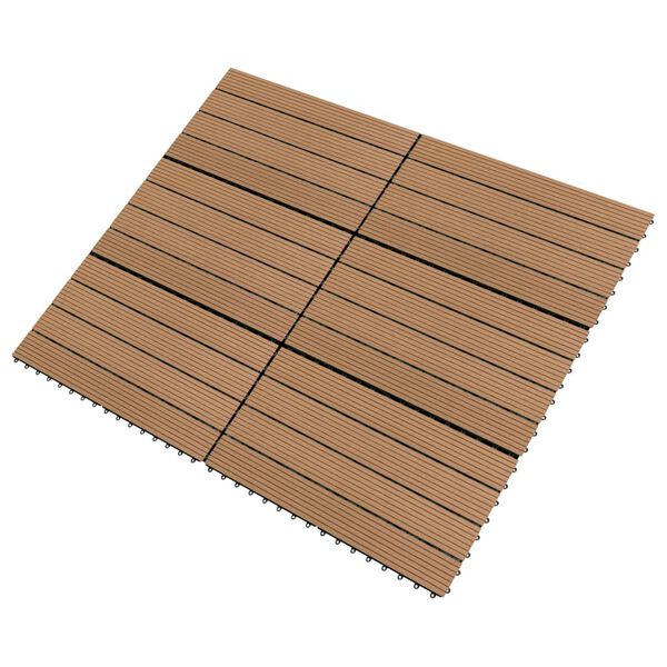 vidaXL terrassiplaadid, 6 tk, WPC, 60 x 30 cm, 1,08 m², pruun