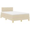 vidaXL LED Box Spring Voodi LED-ribadega cream 120 x 200 cm kangas