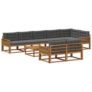 vidaXL V&auml;li diivanikomplekt padjaga 9 pcs Looduslik ja antriit