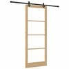 vidaXL Libisev uks Neutraalne 93 x 232 cm Soe m&auml;nnipuit ja klaas