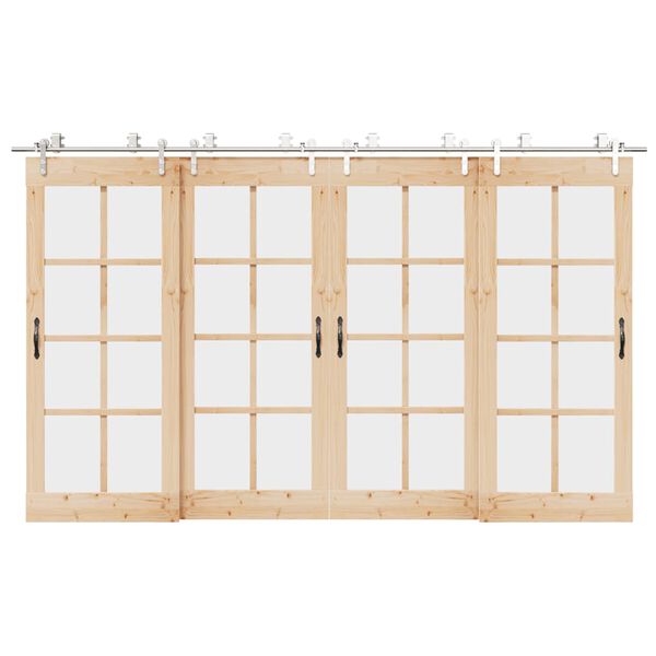 vidaXL liuguksetarvikute komplekt, 366 cm, roostevaba teras, hõbedane