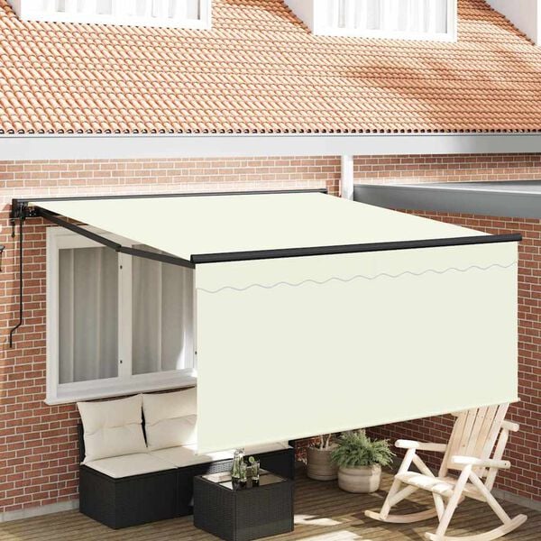 vidaXL K&auml;igukohandatav varikatus cream 350 x 250 cm