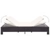 vidaXL kaheinimese päevitustool, pehmendus, must, polürotang