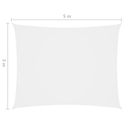 vidaXL oxford-kangast päikesepuri, ristkülikukujuline, 3 x 5 m, valge