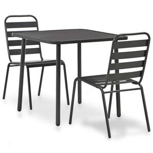 vidaXL 3-osaline bistrookomplekt teras, tumehall