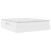 vidaXL Voodi hoiukohaga ja madratsiga Valge 180 x 200 cm Kunstnahk