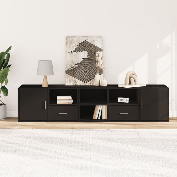 vidaXL nurgakapp, must 200x40x45 cm, puitlaastplat