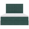 vidaXL Voodi hoiukohaga ja madratsiga Tume rohelise 140 x 200 cm Samet