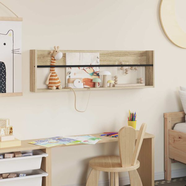 vidaXL Ajakirja riiul riiuliga Sonoma tamm 100 x 12 x 30 cm Tehispuit