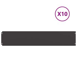 vidaXL Muru&auml;&auml;red 10 tk Must 20x103 cm K&uuml;lmvaltsitud teras