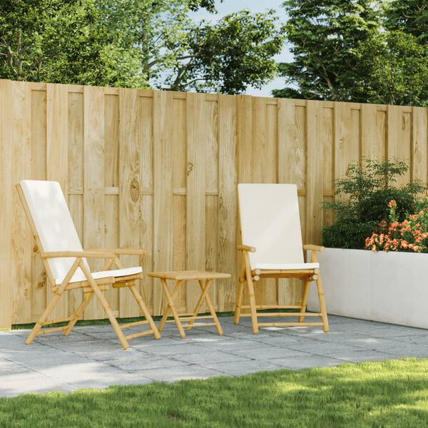 vidaXL 2 tk reguleeritavad aiatoolid, padjad, bambus