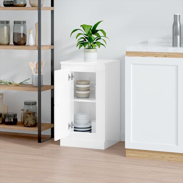 vidaXL puhvetkapp, k&otilde;rgl&auml;ikega valge, 37,5x35,5x67,5 cm, tehispuit