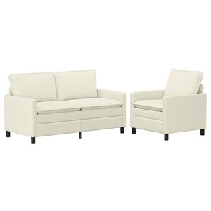 vidaXL Diivanikomplekt 2 pcs Kreemjas kangas